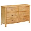 vidaXL Cassettiera 105x33,5x73 cm in Legno Massello di Rovere