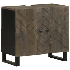 vidaXL Mobile Lavabo Nero 62x33x58 cm Legno Massello di Mango