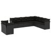 vidaXL Set Divani da Giardino 10pz con Cuscini in Polyrattan Nero