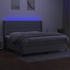 vidaXL Letto a Molle Materasso e LED Grigio Chiaro 200x200 cm Tessuto