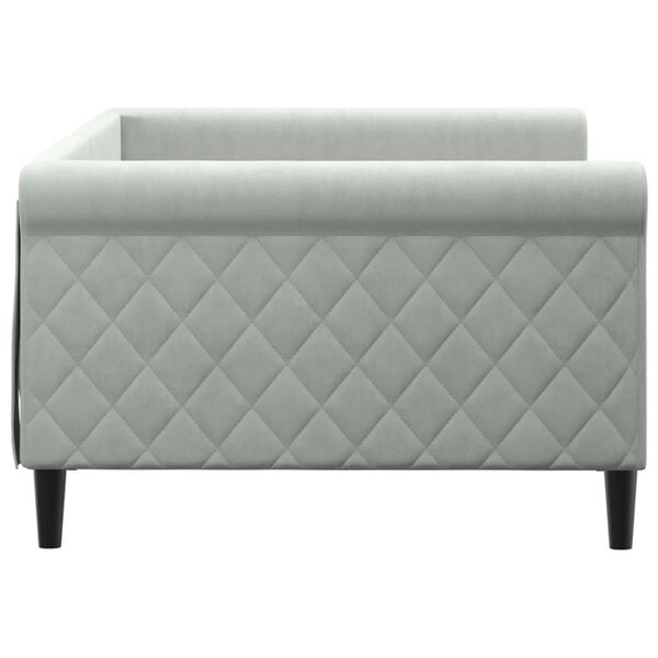 vidaXL Letto da Giorno Grigio Chiaro 100x200 cm in Velluto