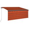 vidaXL Tenda Automatica LED Sensore Vento 3x2,5m Arancione Marrone