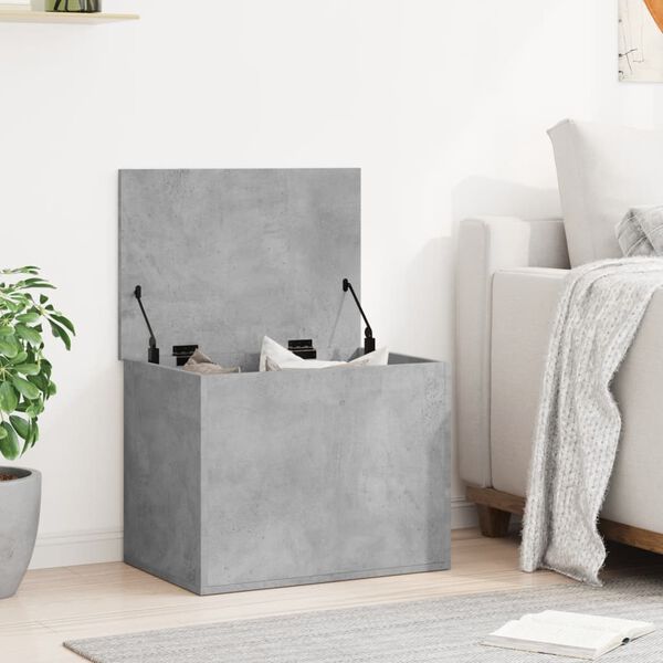 vidaXL Contenitore Grigio Cemento 60x42x46 cm in Legno Multistrato