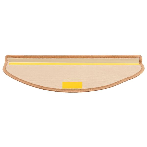 vidaXL Tappetini Autoadesivi per Scale 15 pz Beige 65x21x4 cm