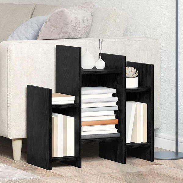 vidaXL Mobile laterale Rovere Nero 60 x 26 x 60 cm Legno multistrato