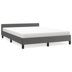 vidaXL Giroletto con Testiera senza Materasso Grigio 140x190 cm