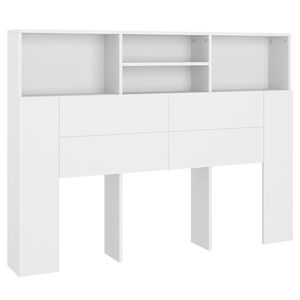 vidaXL Mobiletto con testiera bianco 140x19x103,5 cm