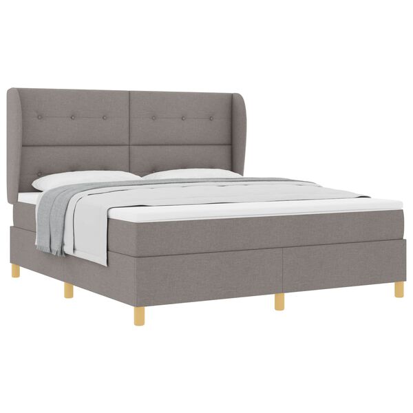 vidaXL Letto con molle e materasso Grigio Scuro 90x190 cm Tessuto