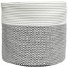 vidaXL Cestino Portaoggetti Grigio e Bianco &Oslash;40x35 cm in Cotone