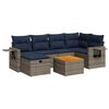 vidaXL Set Divani da Giardino 7 pz con Cuscini Grigio in Polyrattan