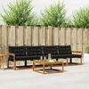 vidaXL Set di divani da esterno con cuscino 5 pcs Naturale e Nero