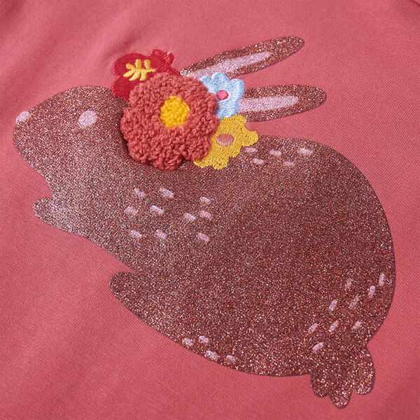 Maglietta da Bambina a Maniche Lunghe Rosa Antico 140