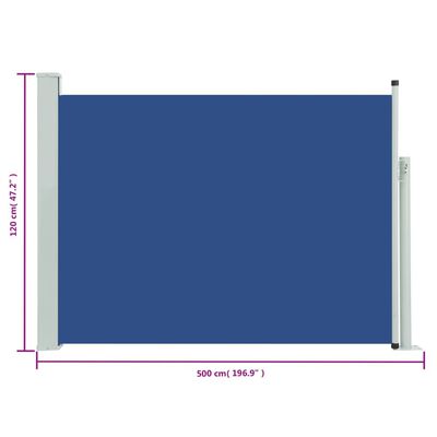 vidaXL Tenda Laterale Retrattile per Patio 117x500 cm Blu