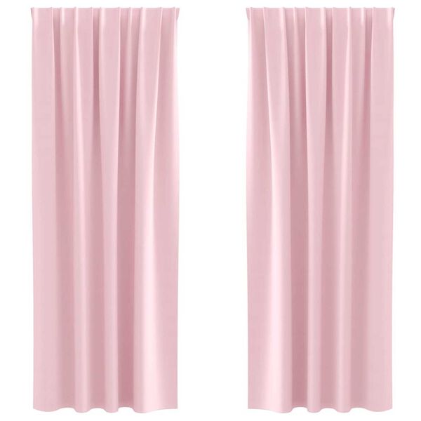 vidaXL Tende Blackout con Anelli 2 pcs Rosa baby 225 x 140 cm