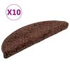vidaXL Tappetini per scale 10 pz 56x17x3 cm Marrone Semicircolari