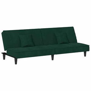 vidaXL Divano Letto Verde Scuro in Velluto
