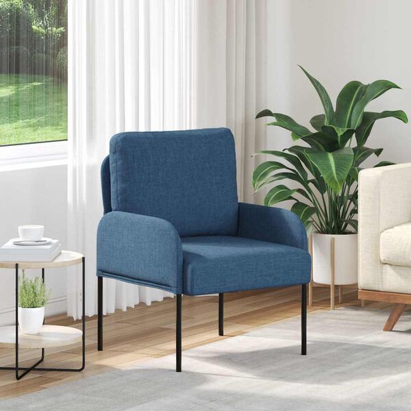 vidaXL Divani con cuscino 55cm Blu Legno compensato