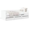 vidaXL Divano Letto con Cassetti senza Materasso Bianco 90x190 cm