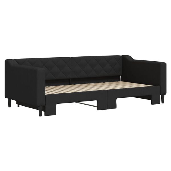 vidaXL Divano Letto con Letto Estraibile Nero 90x190 cm in Tessuto
