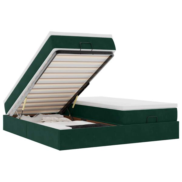 vidaXL Struttura Letto Pouf con Materassi 180x200 cm Velluto