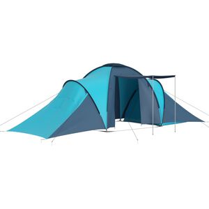 vidaXL Tenda da Campeggio per 6 Persone Blu Marino e Azzurro