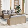 vidaXL Set Divano da Giardino con cuscino 7 pcs Beige e grigio