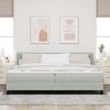 vidaXL Letto a molle con materasso Grigio chiaro 200 x 200 cm Velluto