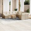 vidaXL Set Divani da Giardino 12 pz con Cuscini Beige in Polyrattan