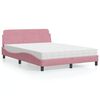 vidaXL Letto con Materasso Dover Rosa 140x190 cm in Velluto