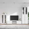vidaXL Set mobile TV con cassetto Bianco Lucido Legno multistrato