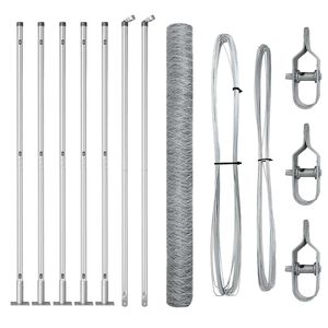 vidaXL Recinzione esagonale con base in cemento 10 x 1,4 m Argento