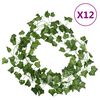 vidaXL Ghirlande di Edera per 12 pz Verde 200 cm