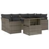 vidaXL Set Divani da Giardino 7 pz con Cuscini Grigio in Polyrattan