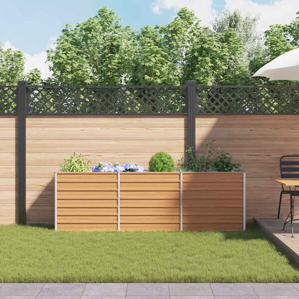 vidaXL Letto Rialzato Giardino 240x40x77 cm in Acciaio Zincato Argento