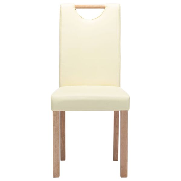 vidaXL Sedie da Pranzo 4 pz Crema in Similpelle