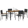 vidaXL Set da Pranzo per Giardino 5 pcs Nero polyrattan