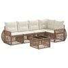 vidaXL Set Divano da Giardino 6 pcs Beige e Bianco Crema polyrattan
