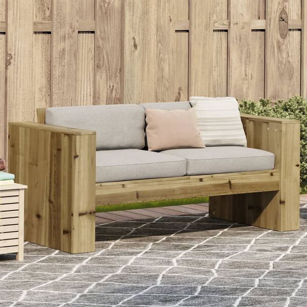 vidaXL Divano da Giardino 2 Posti 134x60x62 cm Legno Impregnato Pino