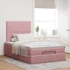 vidaXL Struttura Letto Pouf con Materassi Rosa 120x190 cm Velluto
