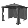 vidaXL Gazebo con Tenda Antracite in Alluminio 300x300 cm