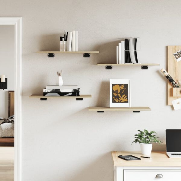 vidaXL Ripiani per Libreria 4pz Rovere Sonoma 60x30x1,5cm Multistrato