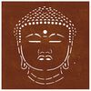 vidaXL Decorazione Muro Giardino 55x55 cm Testa Buddha Acciaio Corten