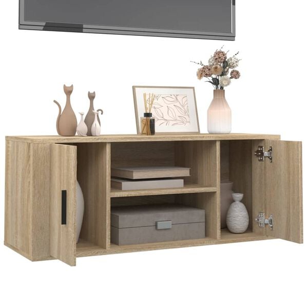 vidaXL Mobile per TV Rovere Sonoma 100x35x40 cm Legno Multistrato