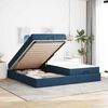vidaXL Struttura letto con materasso con materasso 2 pcs Blu Tessuto