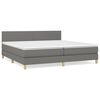vidaXL Giroletto a Molle con Materasso Grigio Scuro 200x200 cm Tessuto