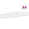 vidaXL Cesti Gabbioni ad Arco 4 pz 400x30x40/60 cm Ferro Zincato