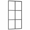 vidaXL Porta Scorrevole in Vetro ESG e Alluminio 102x205 cm Nera