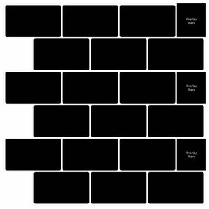 vidaXL Piastrella subway 10 pcs Nero 30 x 30 cm Poliuretano e PET