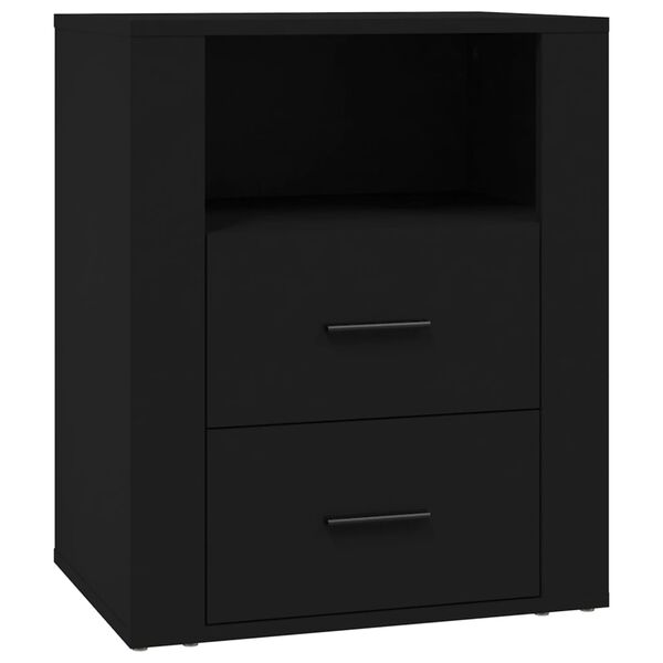 vidaXL Comodino Nero 50x36x60 cm in Legno Multistrato