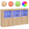 vidaXL Credenza con Luci LED Rovere Sonoma 181,5x37x100 cm